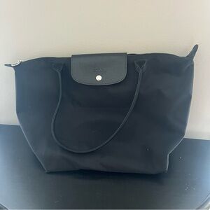 Longchamp Black Nylon Le Pliage Foldable Tote